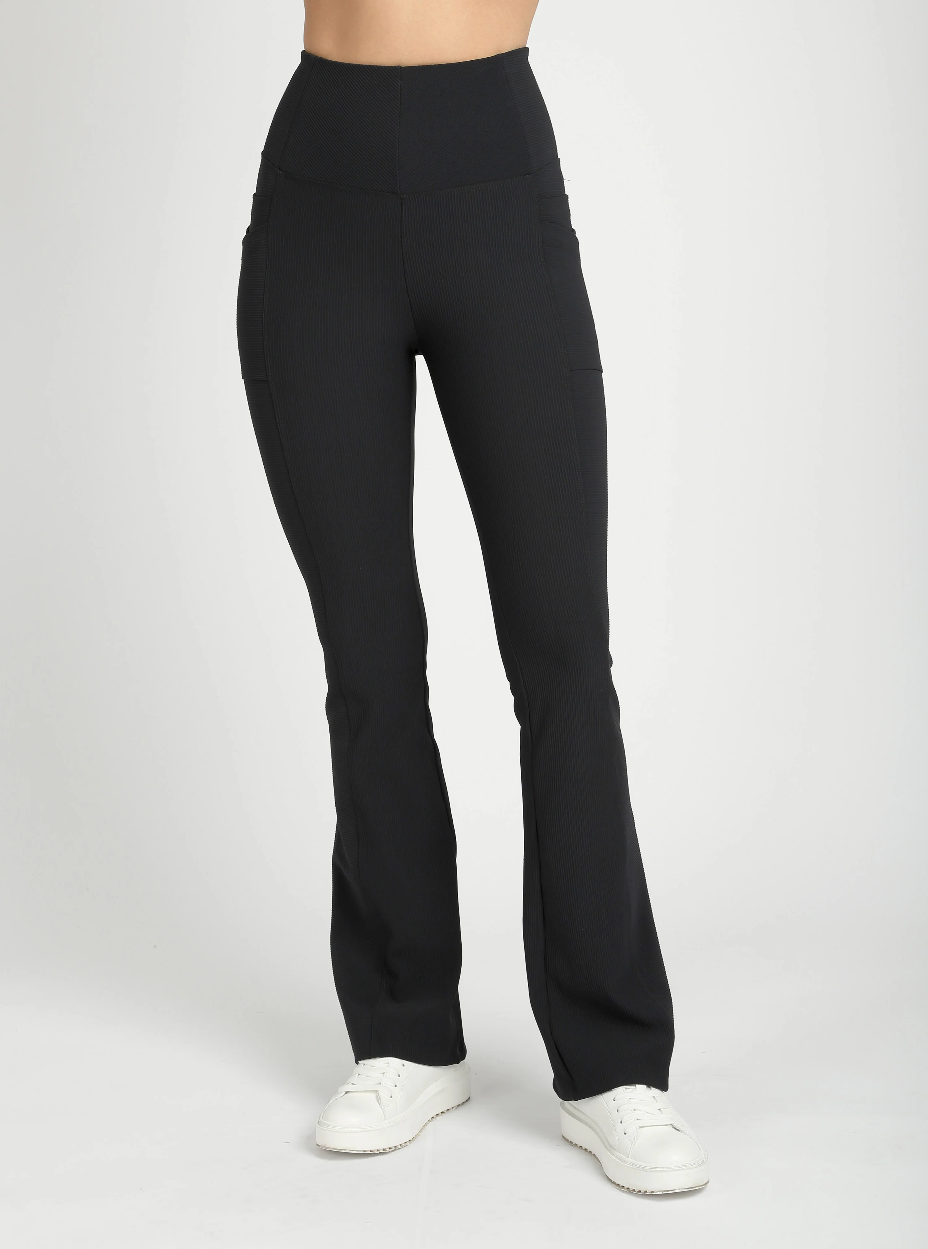Directional Rib Bootcut Pant - Black - Image 3