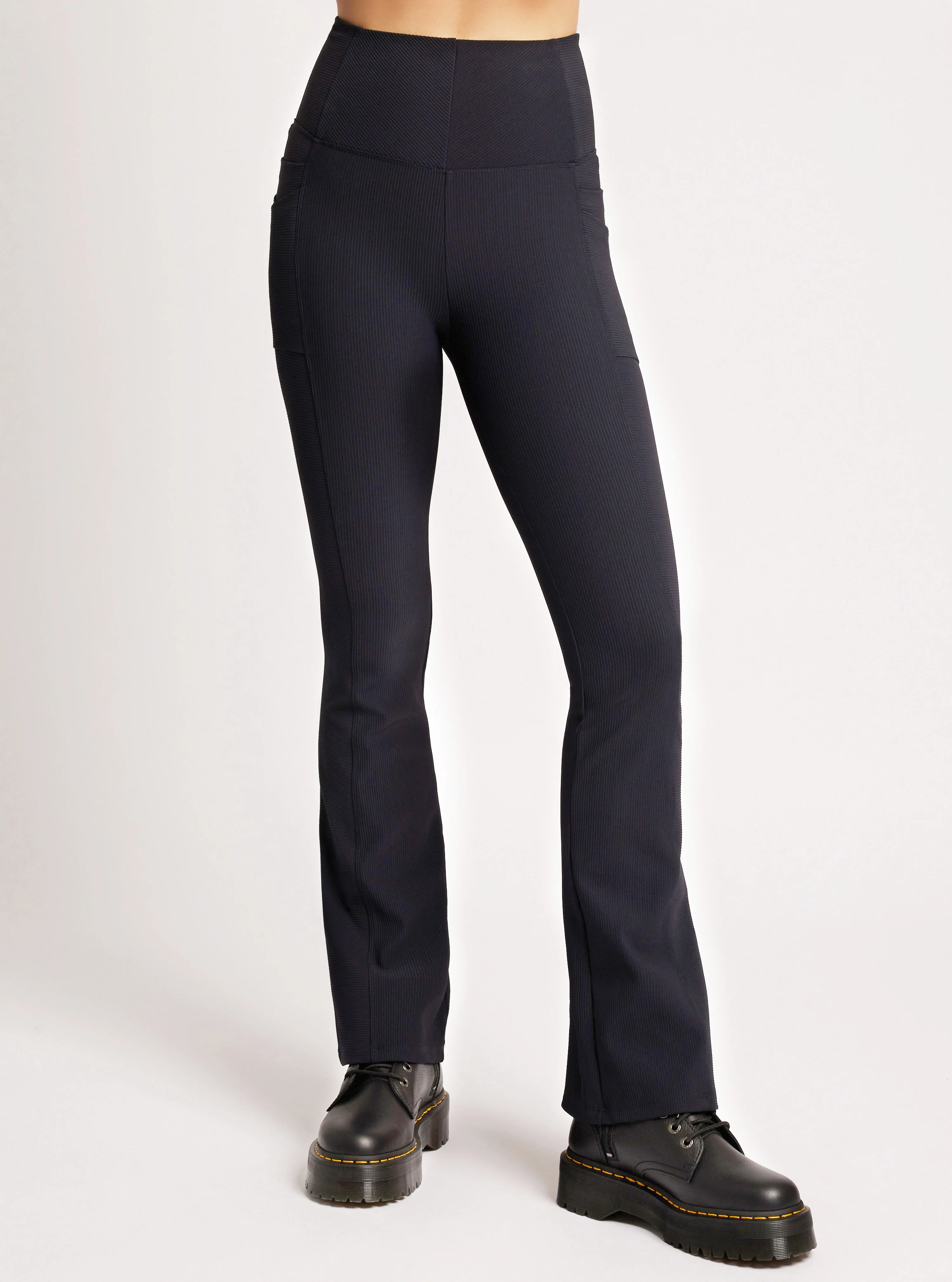 Directional Rib Bootcut Pant - Black - Image 4