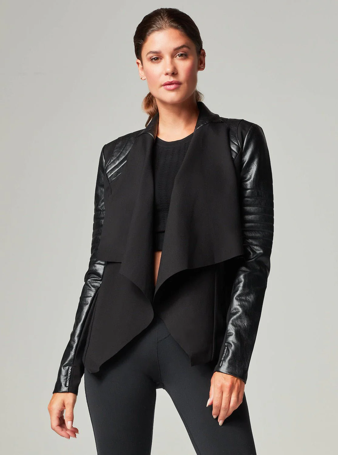 Drape Front Jacket - Black - Image 6