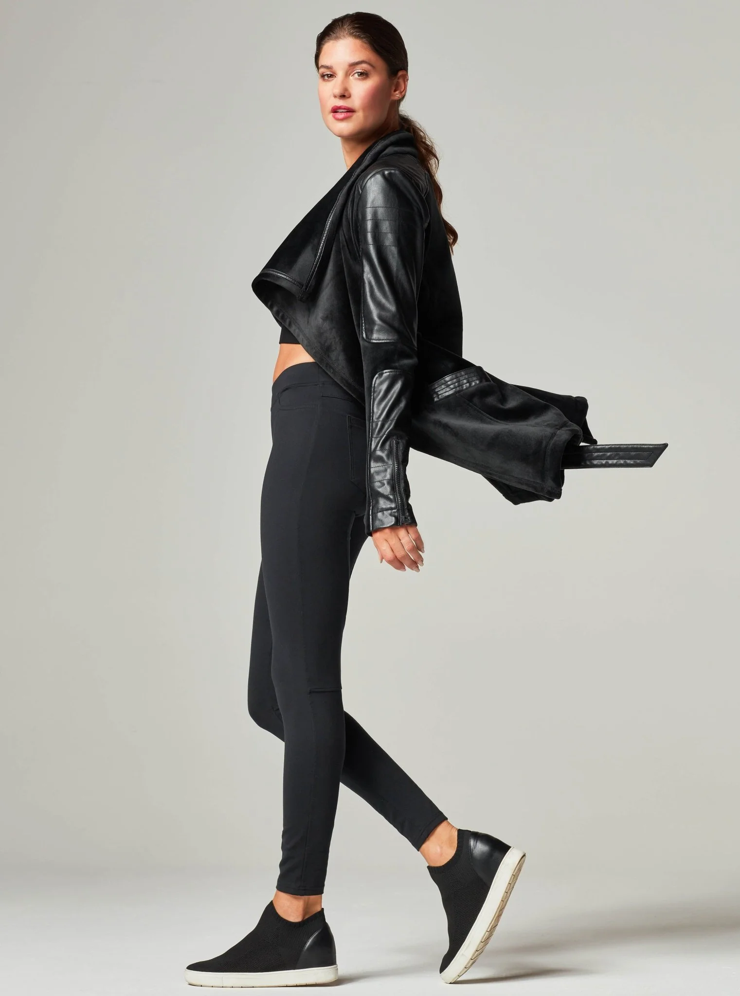 Drape Velour Jacket - Black - Image 10