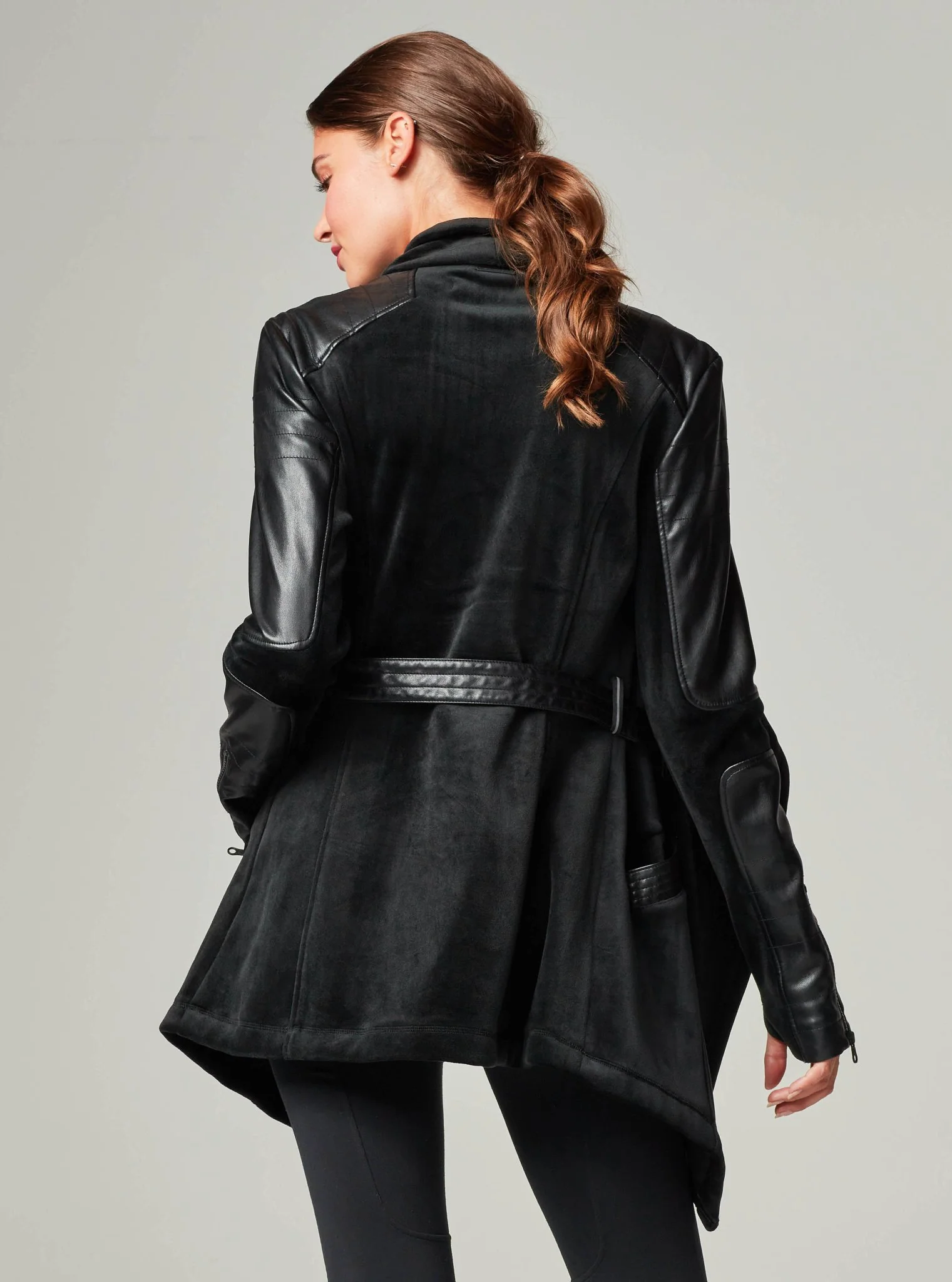 Drape Velour Jacket - Black - Image 8