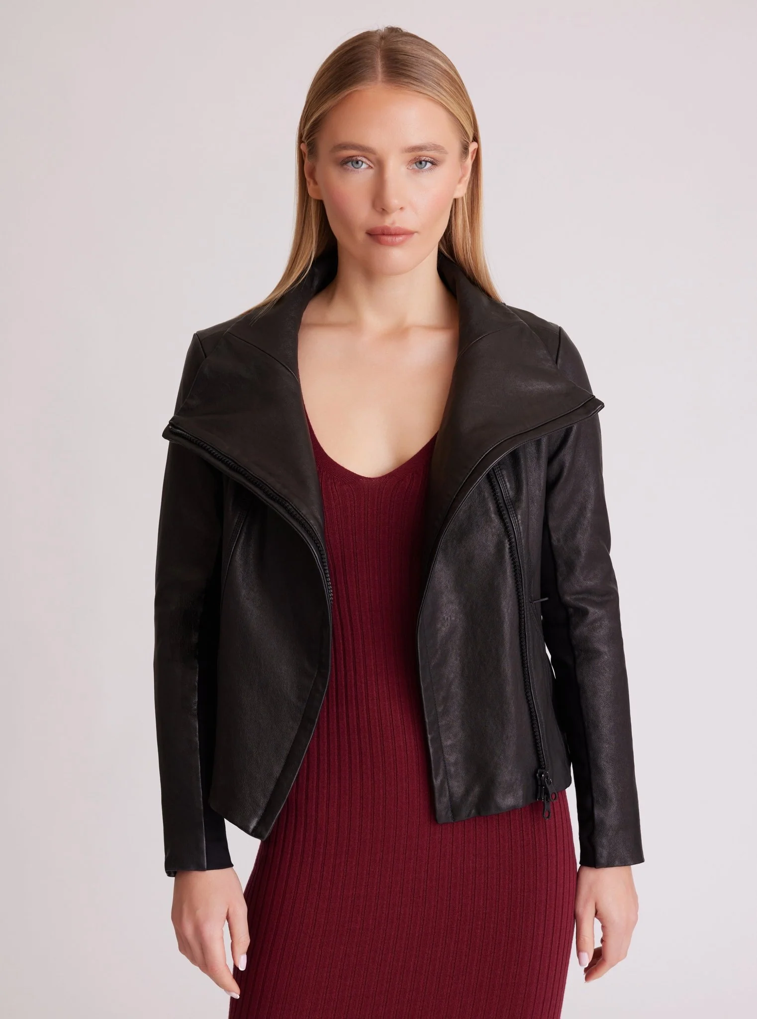 Funnel Neck Moto Jacket - Image 3