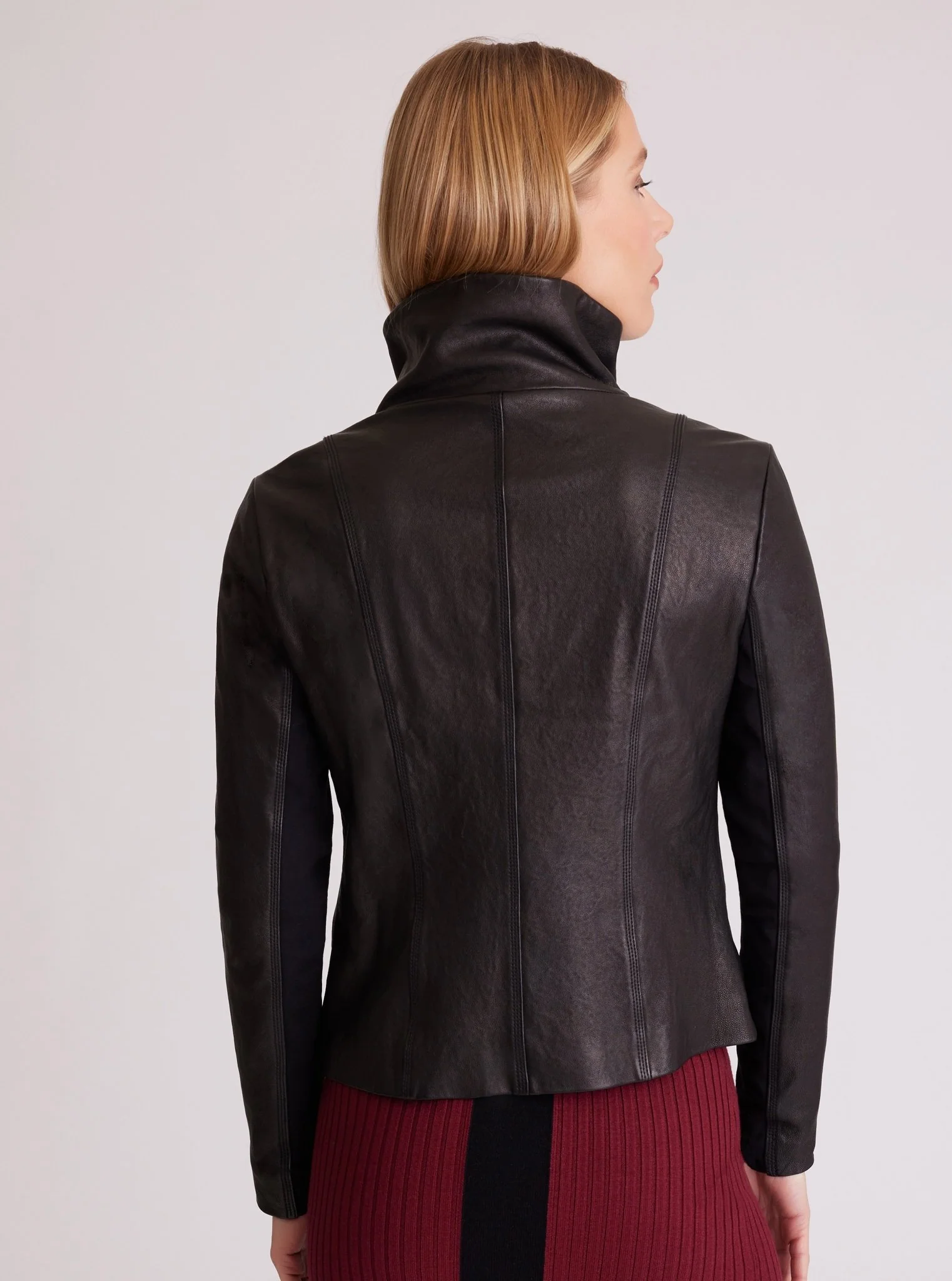 Funnel Neck Moto Jacket - Image 4