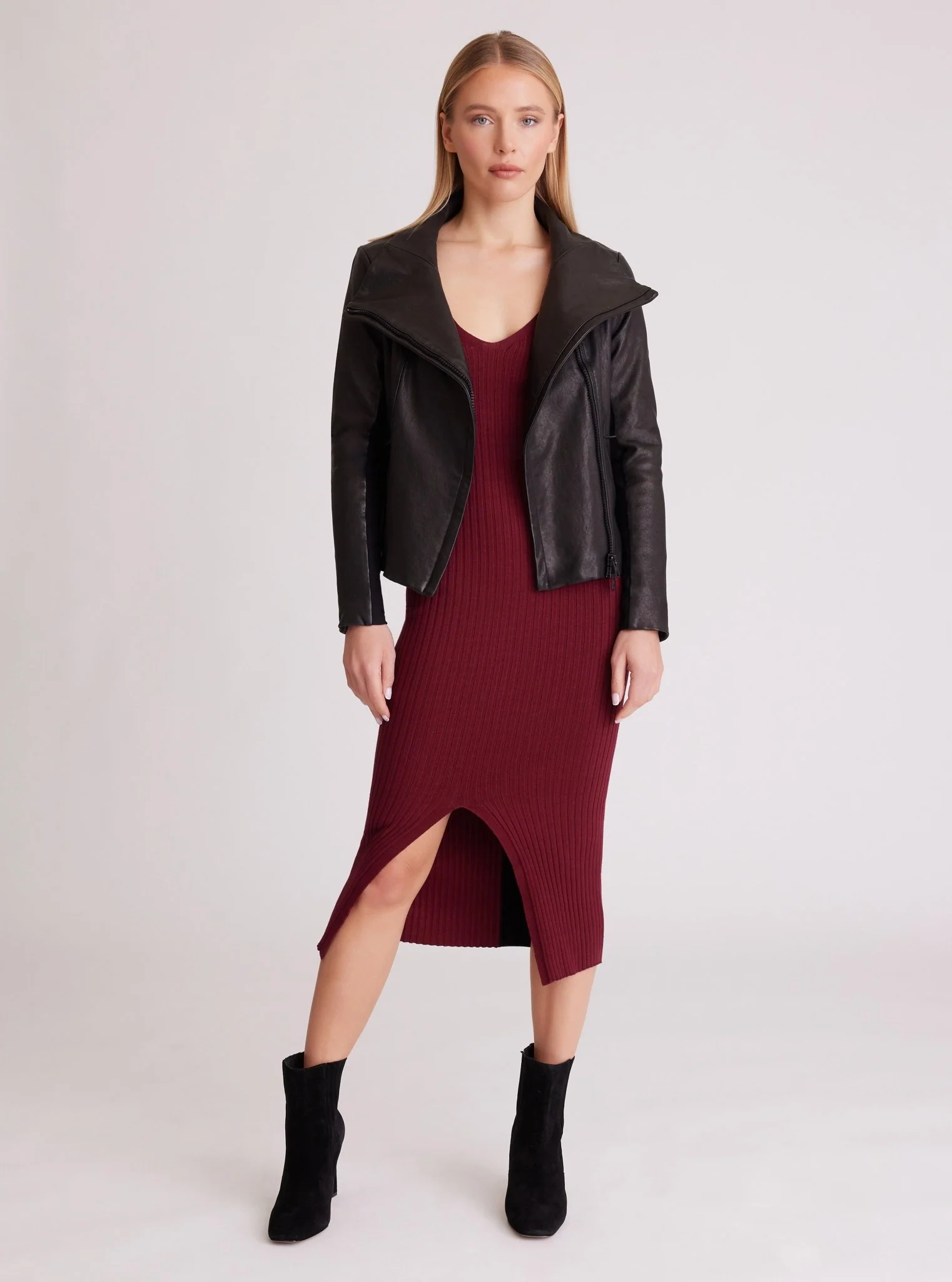 Funnel Neck Moto Jacket - Image 7