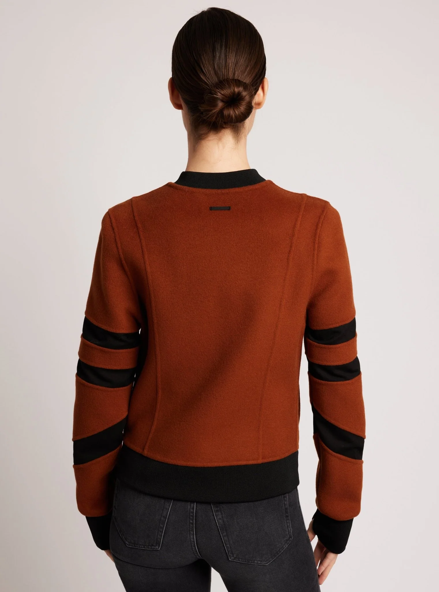 Handmade Wool Bomber - Mocha Bisque - Image 3