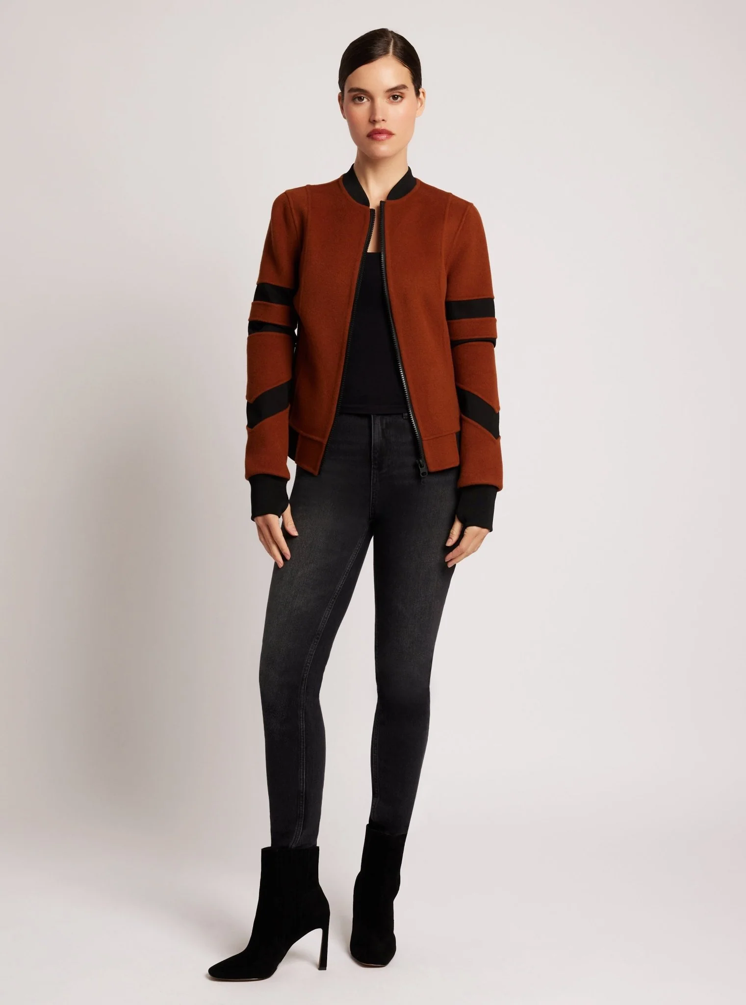 Handmade Wool Bomber - Mocha Bisque - Image 4