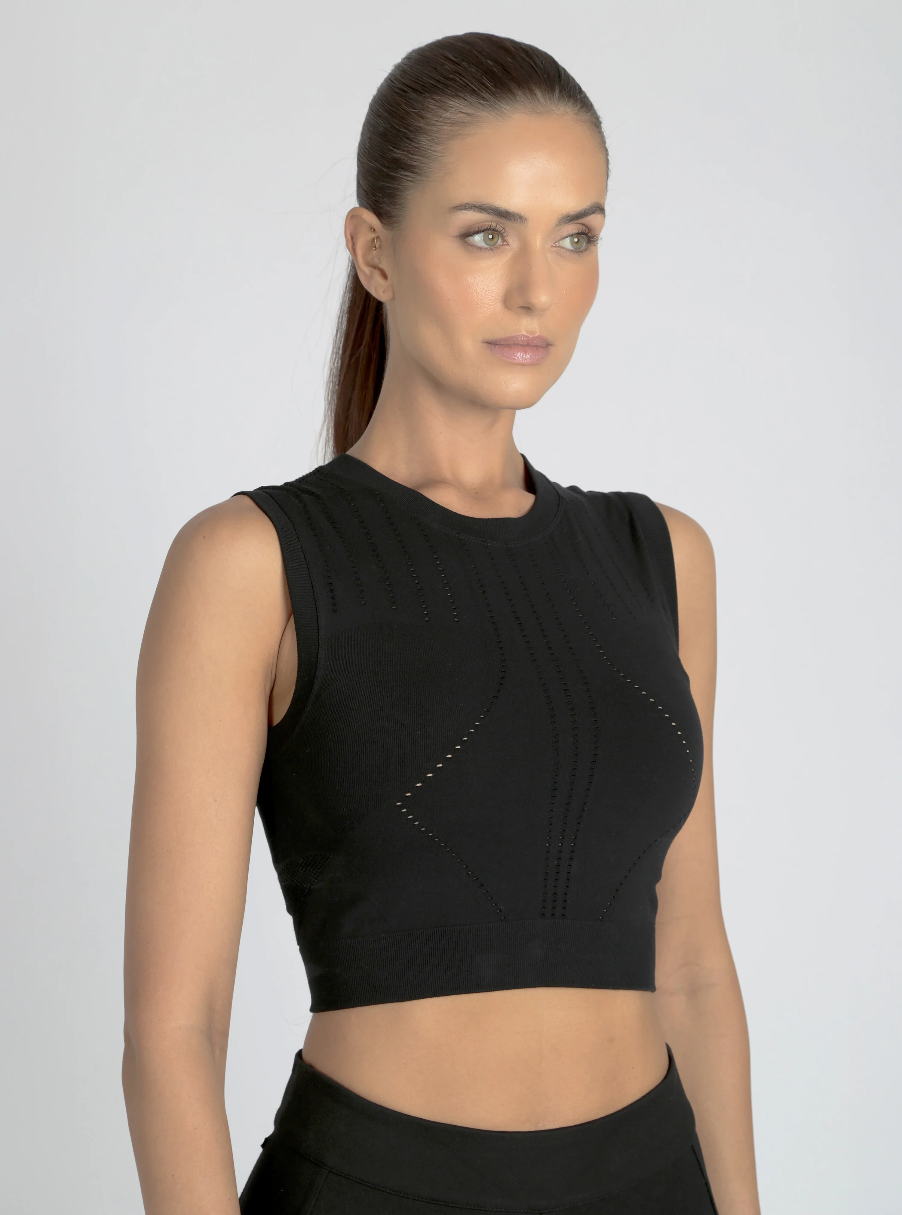 Infinity Compression Crop Top - Black - Image 6