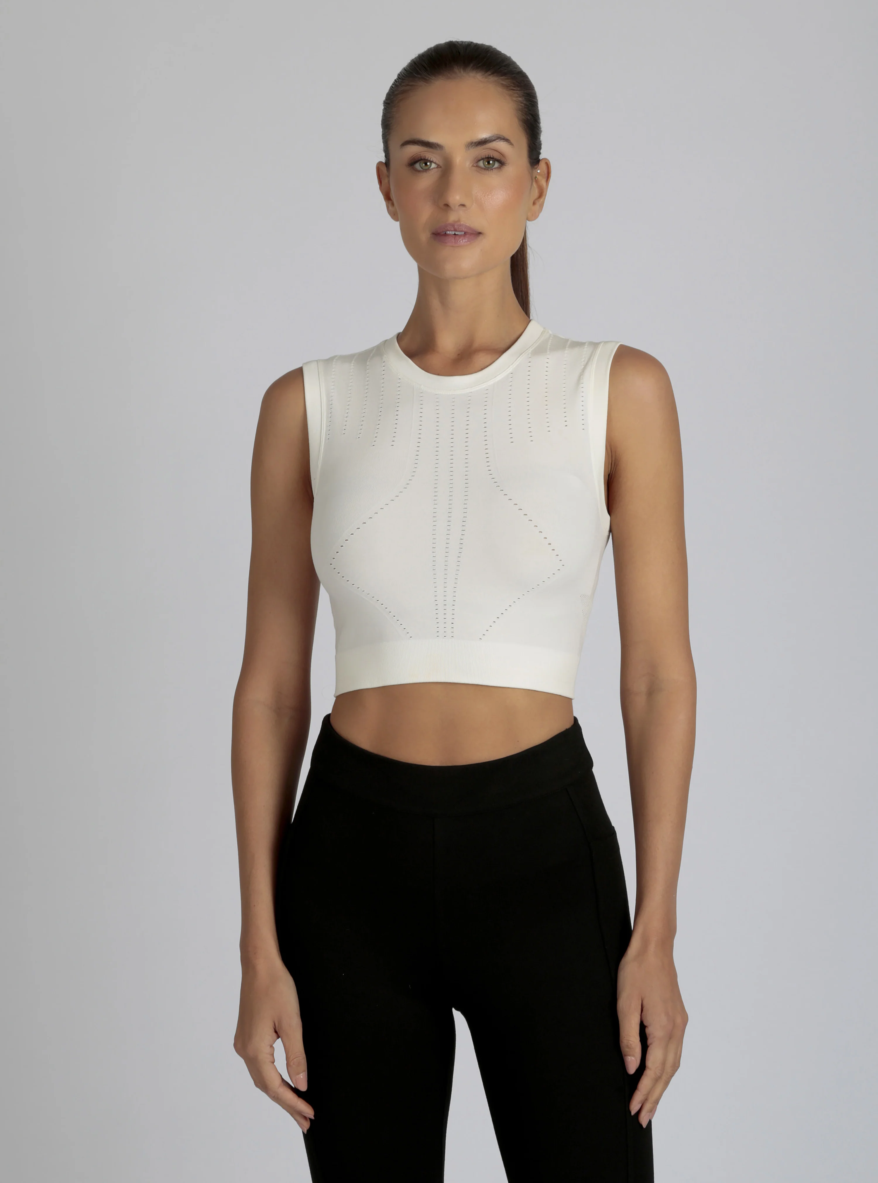Infinity Compression Crop Top - White - Image 3