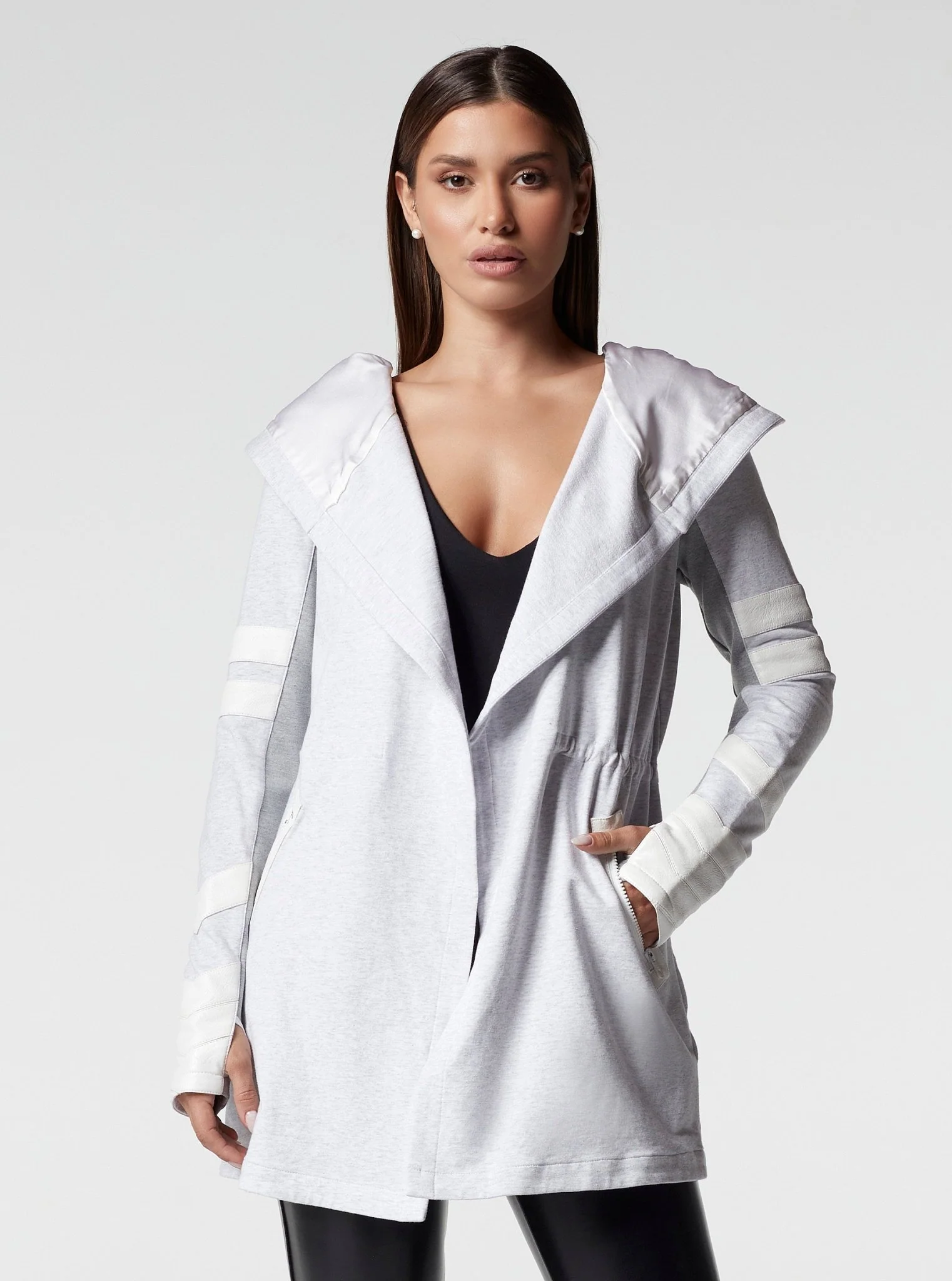 Maitri Stretch Wrap Traveller Jacket with Vegan Trim and Silk Hood - Image 4