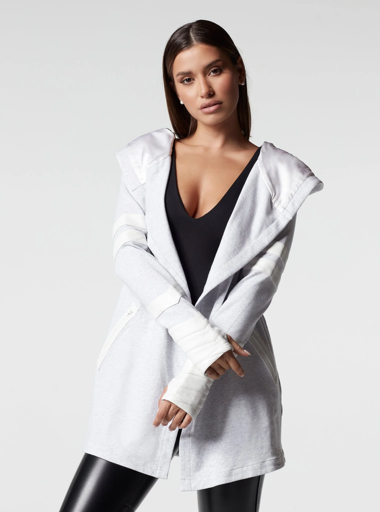 Maitri Stretch Wrap Traveller Jacket with Vegan Trim and Silk Hood - Image 5