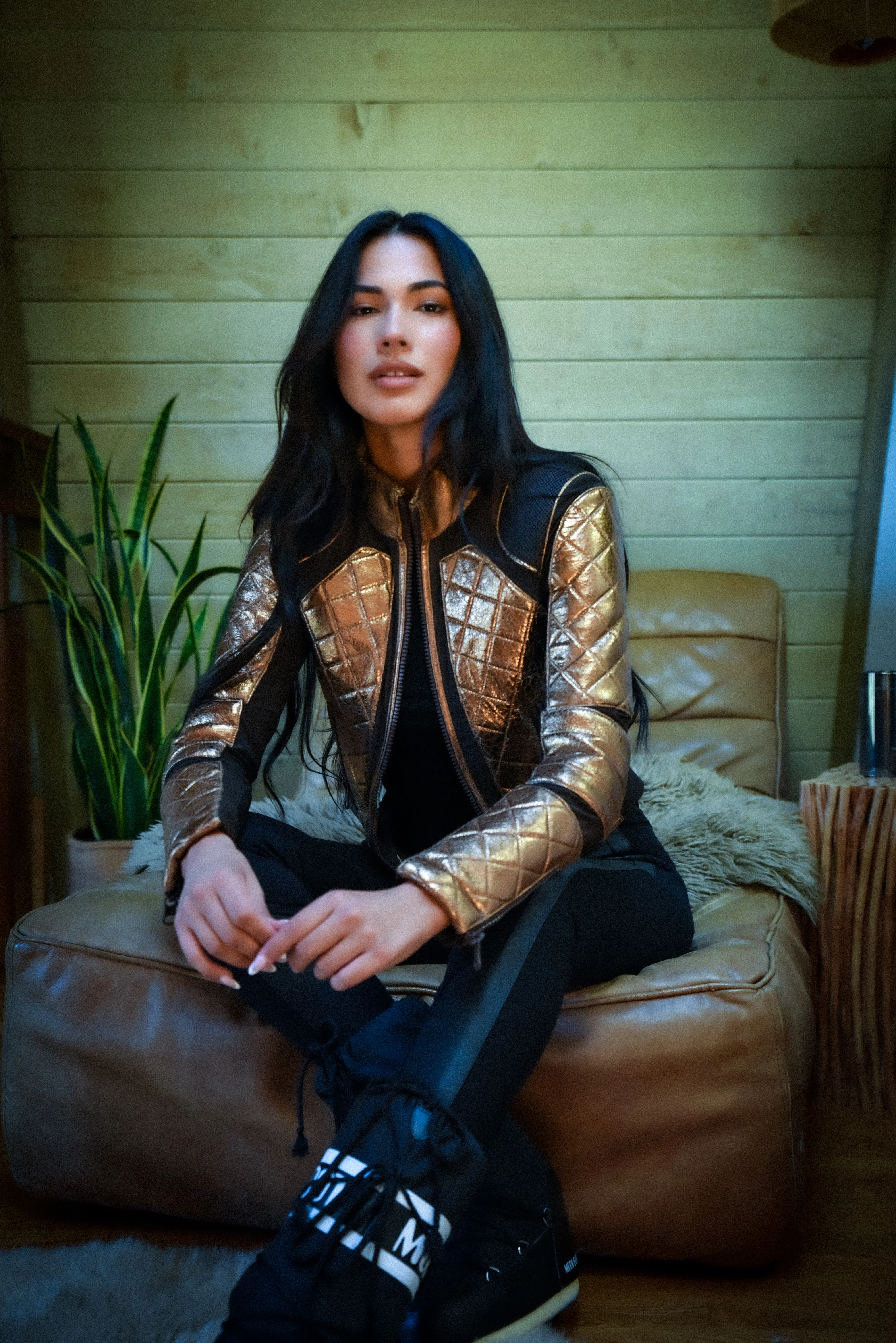 Metallic Moto Mesh Jacket - Copper/Brown - Image 4