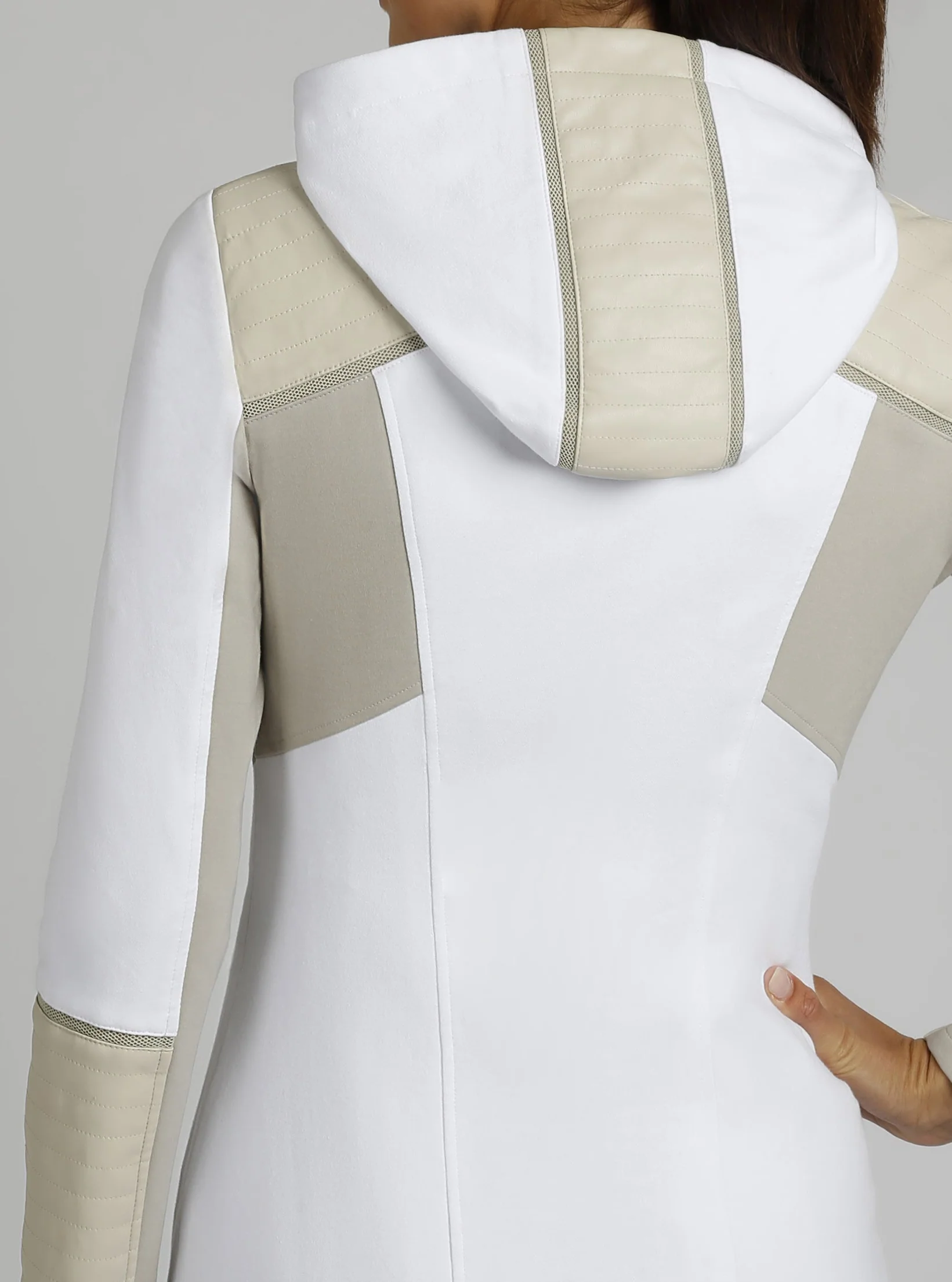 Updated Traveler Jacket with Gold Zip  - Optic White / Pumice - Image 11