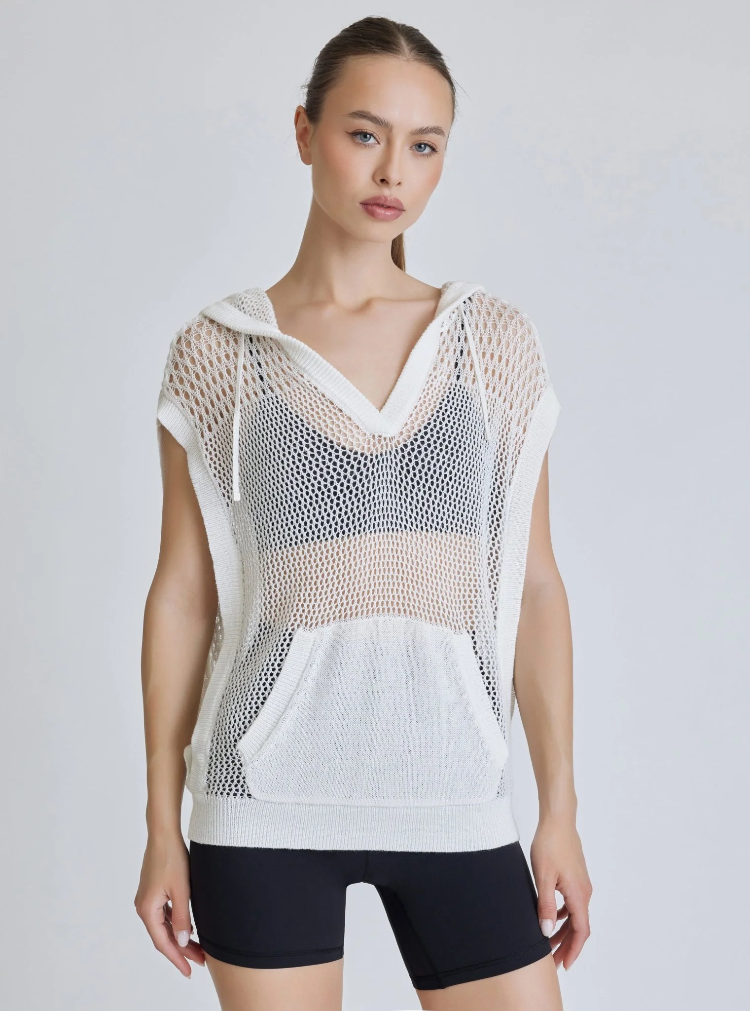 White Crochet Pullover Sleepless Hoodie - FINAL SALE - Image 3