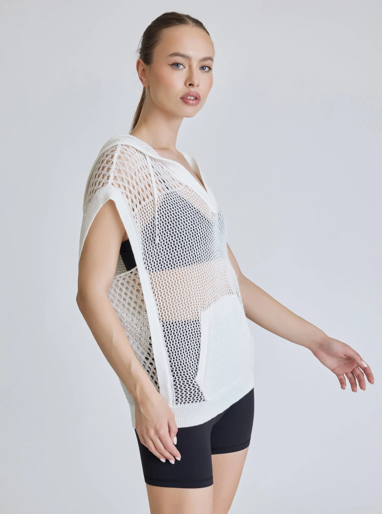 White Crochet Pullover Sleepless Hoodie - FINAL SALE - Image 4